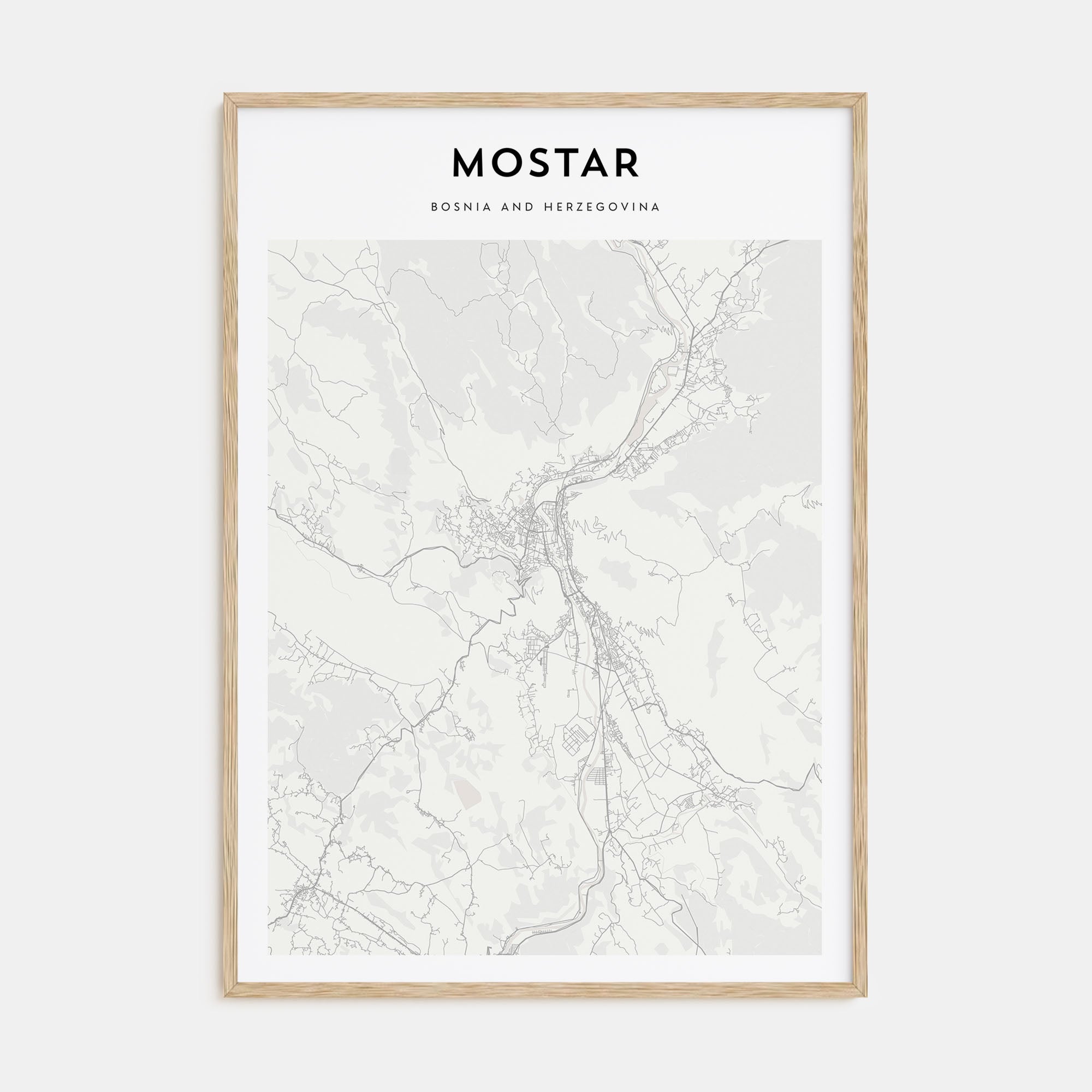 Mostar Map Portrait Poster