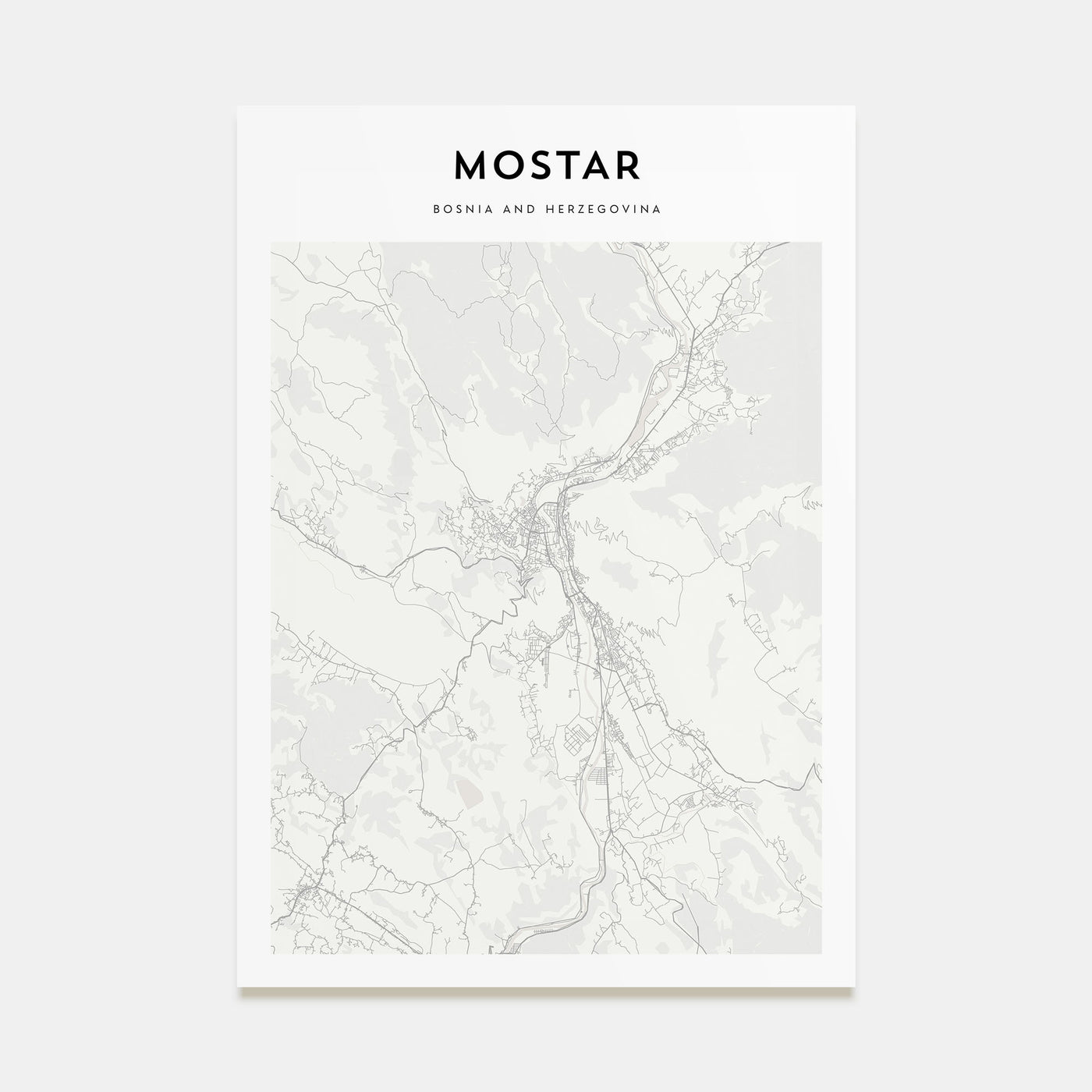 Mostar Map Portrait Poster