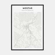 Mostar Map Portrait Poster