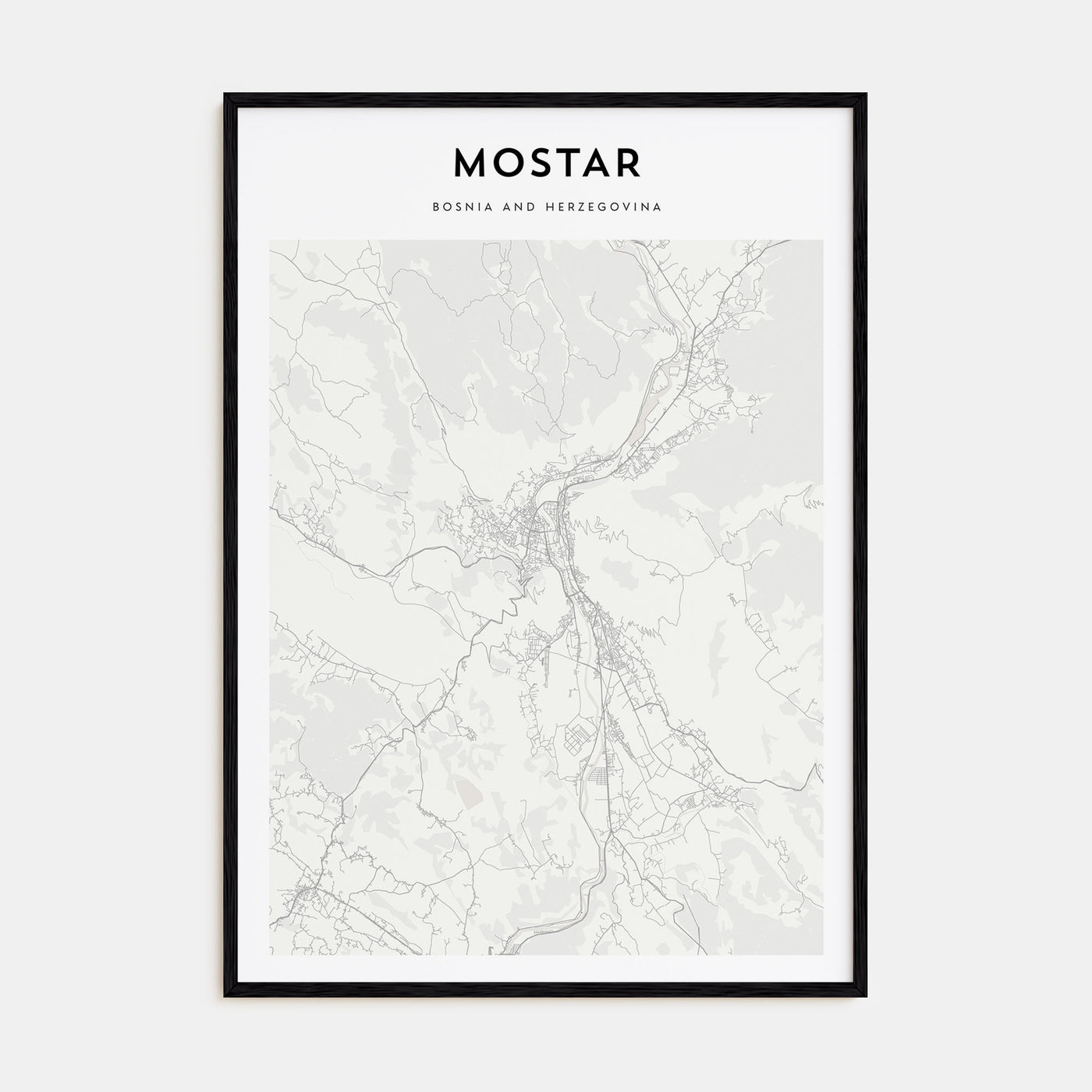 Mostar Map Portrait Poster