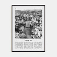 Mostar Travel B&W Poster