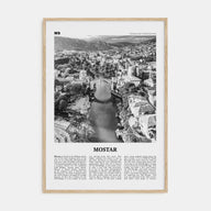 Mostar Travel B&W Poster