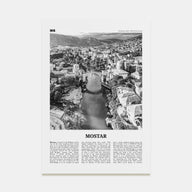 Mostar Travel B&W Poster