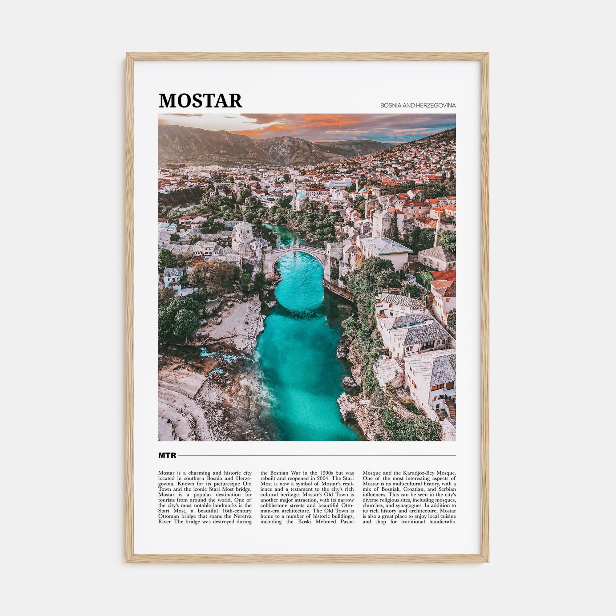 Mostar Travel Color Poster