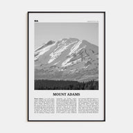 Mount Adams Travel B&W Poster