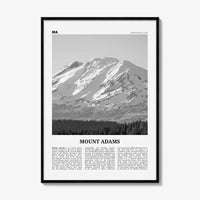 Mount Adams Print Black and White, Mount Adams Wall Art, Mount Adams Poster, Mount Adams Photo, Mount Adams Wall Décor