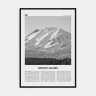 Mount Adams Travel B&W Poster