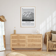 Mount Adams Travel B&W Poster