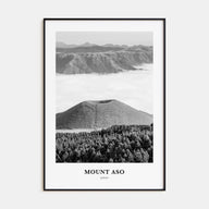 Mount Aso Portrait B&W Poster