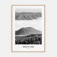 Mount Aso Portrait B&W Poster