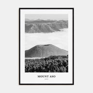 Mount Aso Portrait B&W Poster
