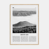 Mount Aso Travel B&W Poster