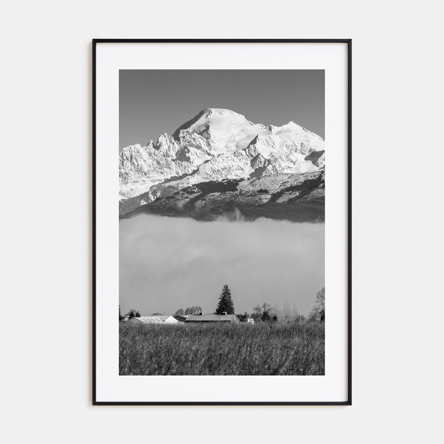 Mount Baker Photo B&W Poster