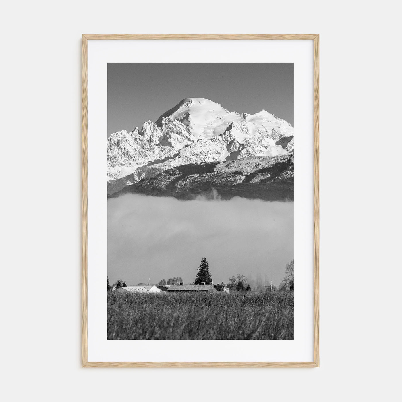 Mount Baker Photo B&W Poster