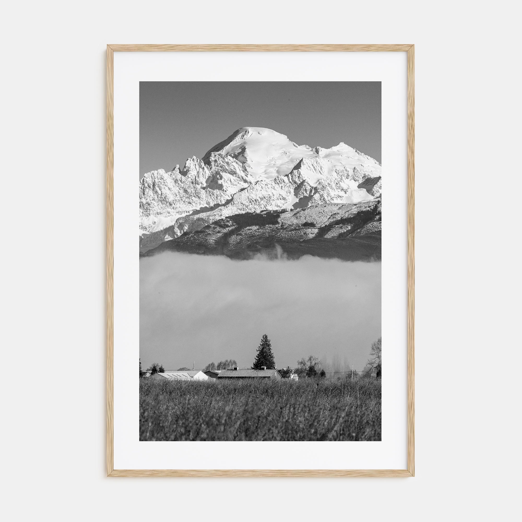 Mount Baker Photo B&W Poster