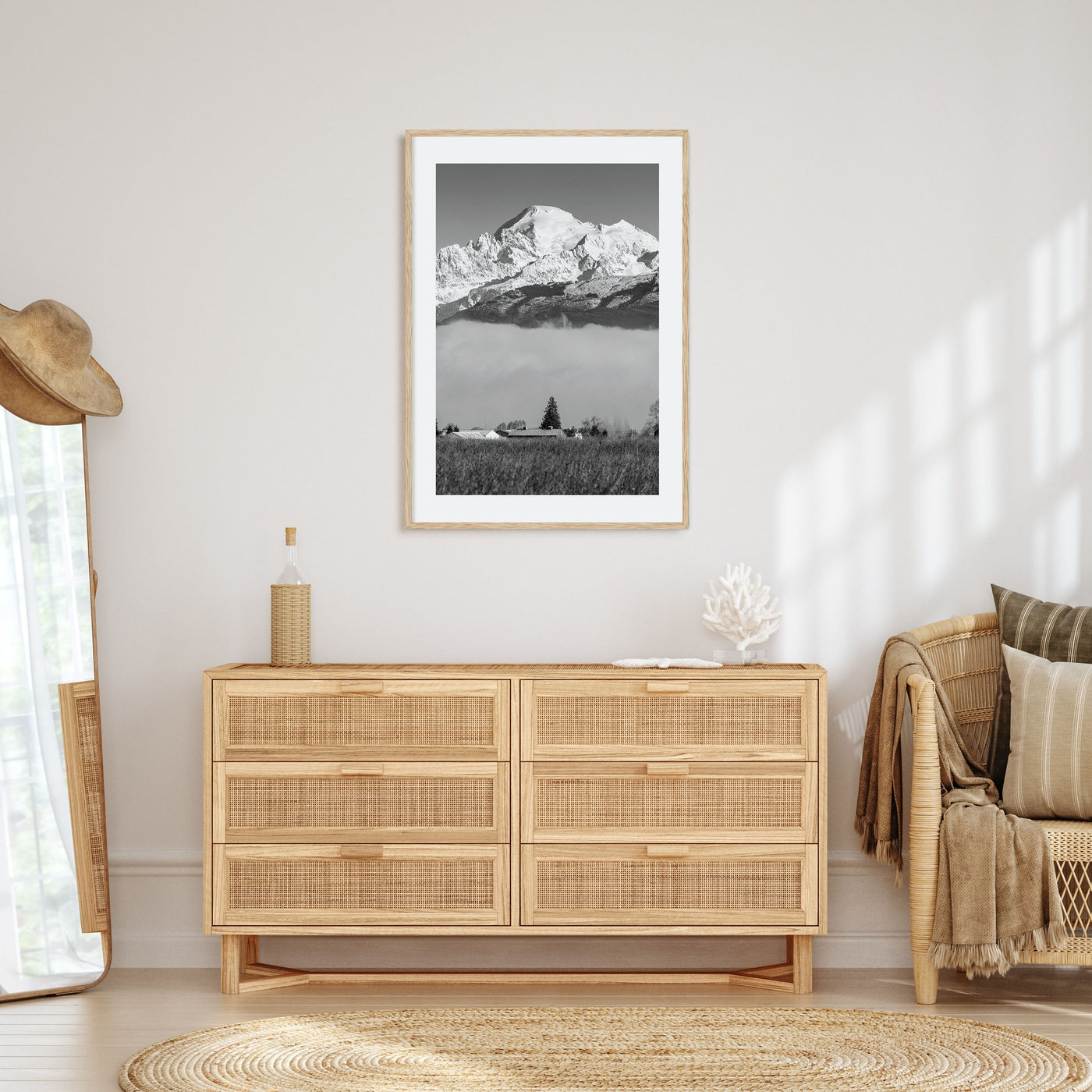 Mount Baker Photo B&W Poster