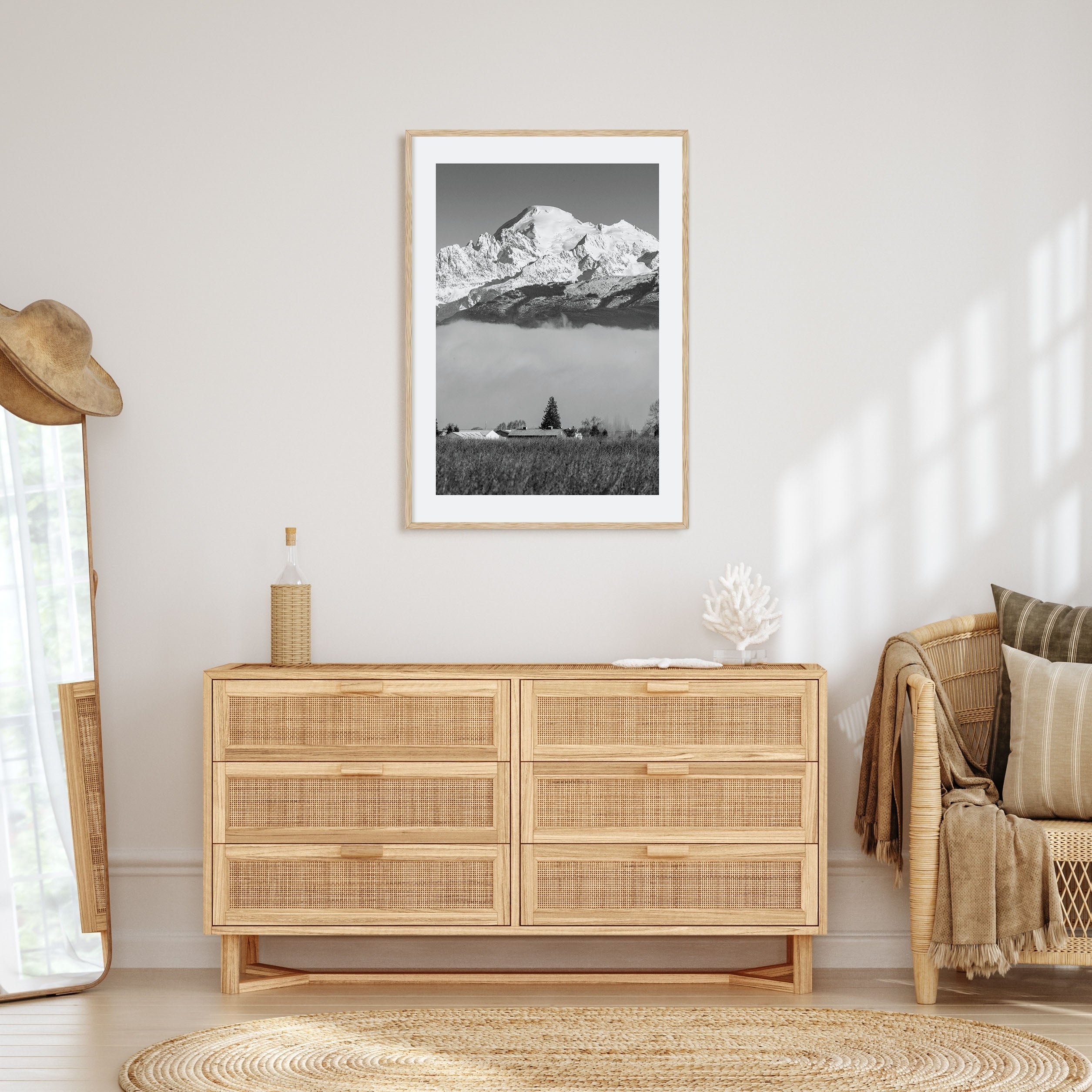 Mount Baker Photo B&W Poster