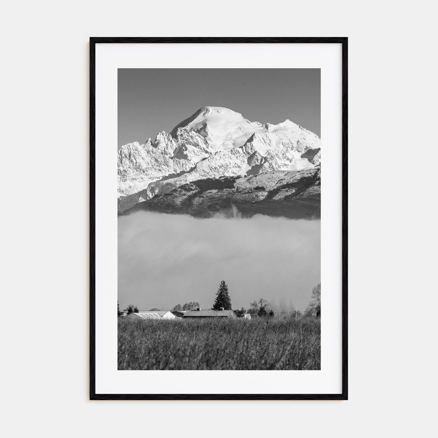 Mount Baker Photo B&W Poster