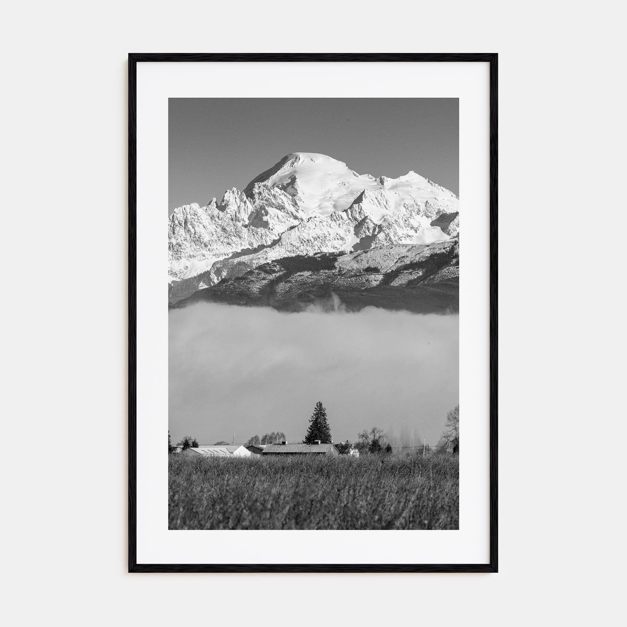 Mount Baker Photo B&W Poster