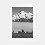 Mount Baker Photo B&W Poster