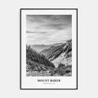 Mount Baker Portrait B&W Poster