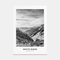 Mount Baker Portrait B&W Poster