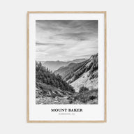 Mount Baker Portrait B&W Poster