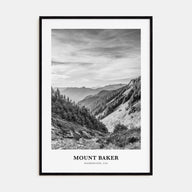 Mount Baker Portrait B&W Poster