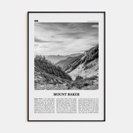 Mount Baker Travel B&W Poster