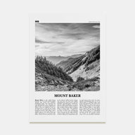 Mount Baker Travel B&W Poster