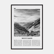 Mount Baker Travel B&W Poster