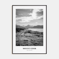 Mount Cook Portrait B&W Poster