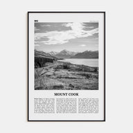 Mount Cook Travel B&W Poster