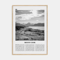 Mount Cook Travel B&W Poster