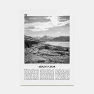 Mount Cook Travel B&W Poster