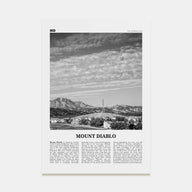 Mount Diablo Travel B&W Poster