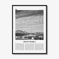 Mount Diablo Print Black and White, Mount Diablo Wall Art, Mount Diablo Poster, Mount Diablo Photo, Mount Diablo Décor, California, USA