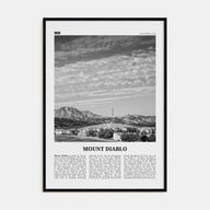Mount Diablo Travel B&W Poster