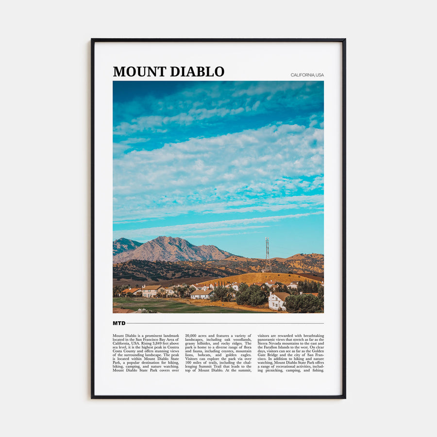 Mount Diablo Travel Color Poster