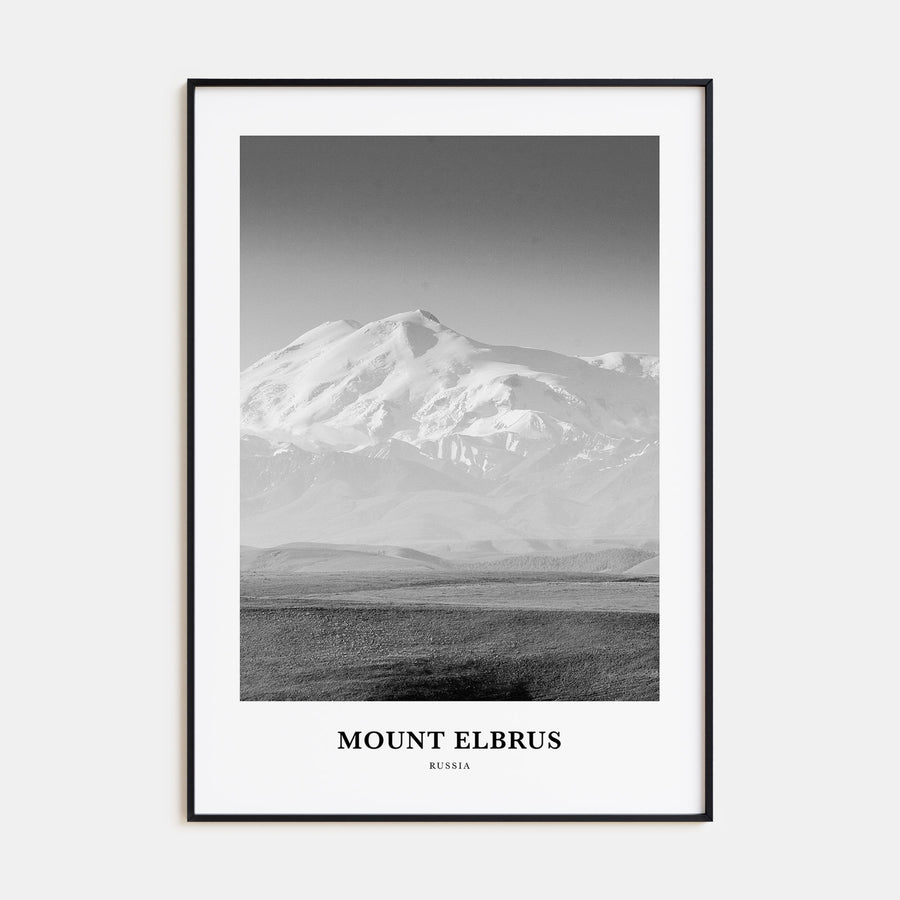 Mount Elbrus Portrait B&W Poster