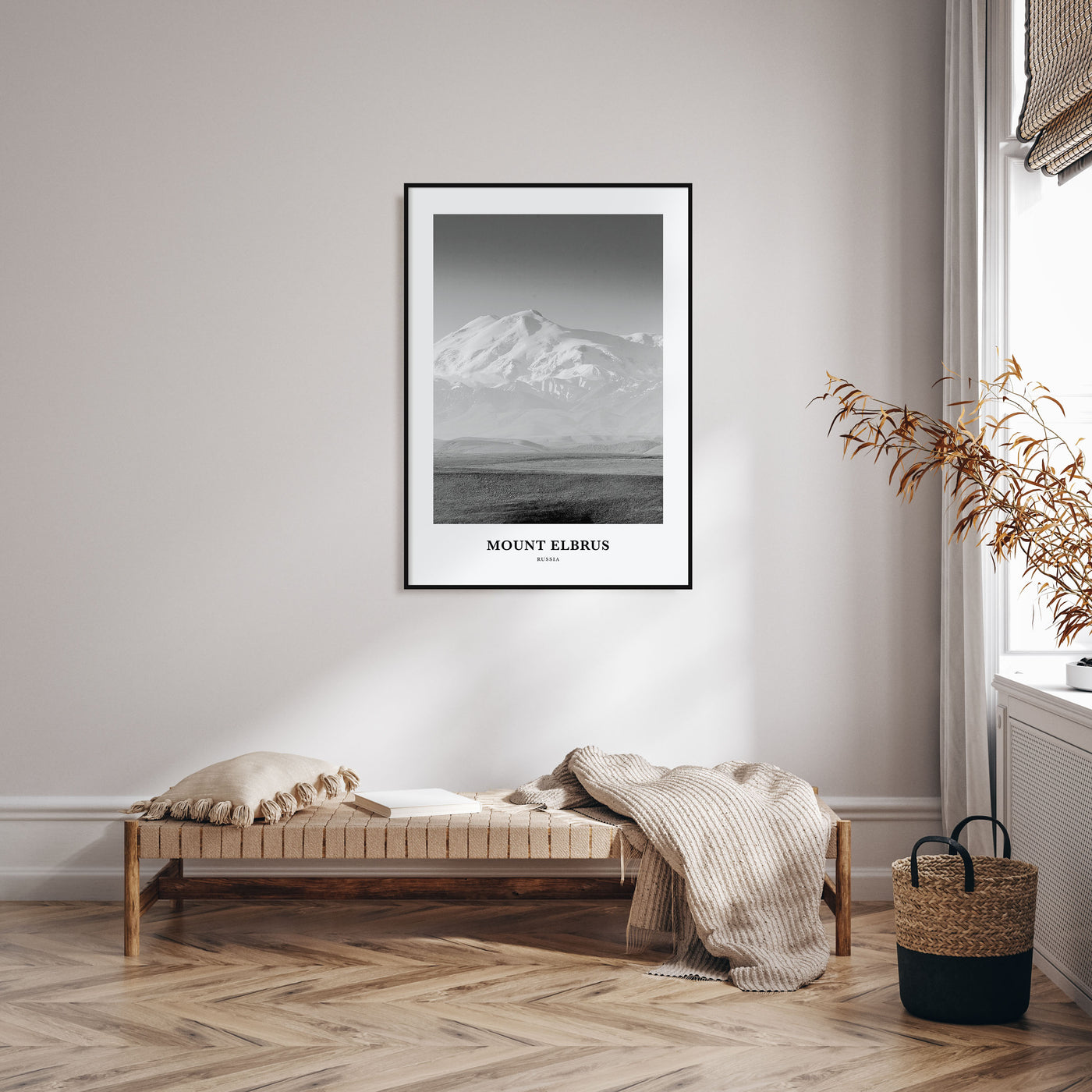 Mount Elbrus Portrait B&W Poster