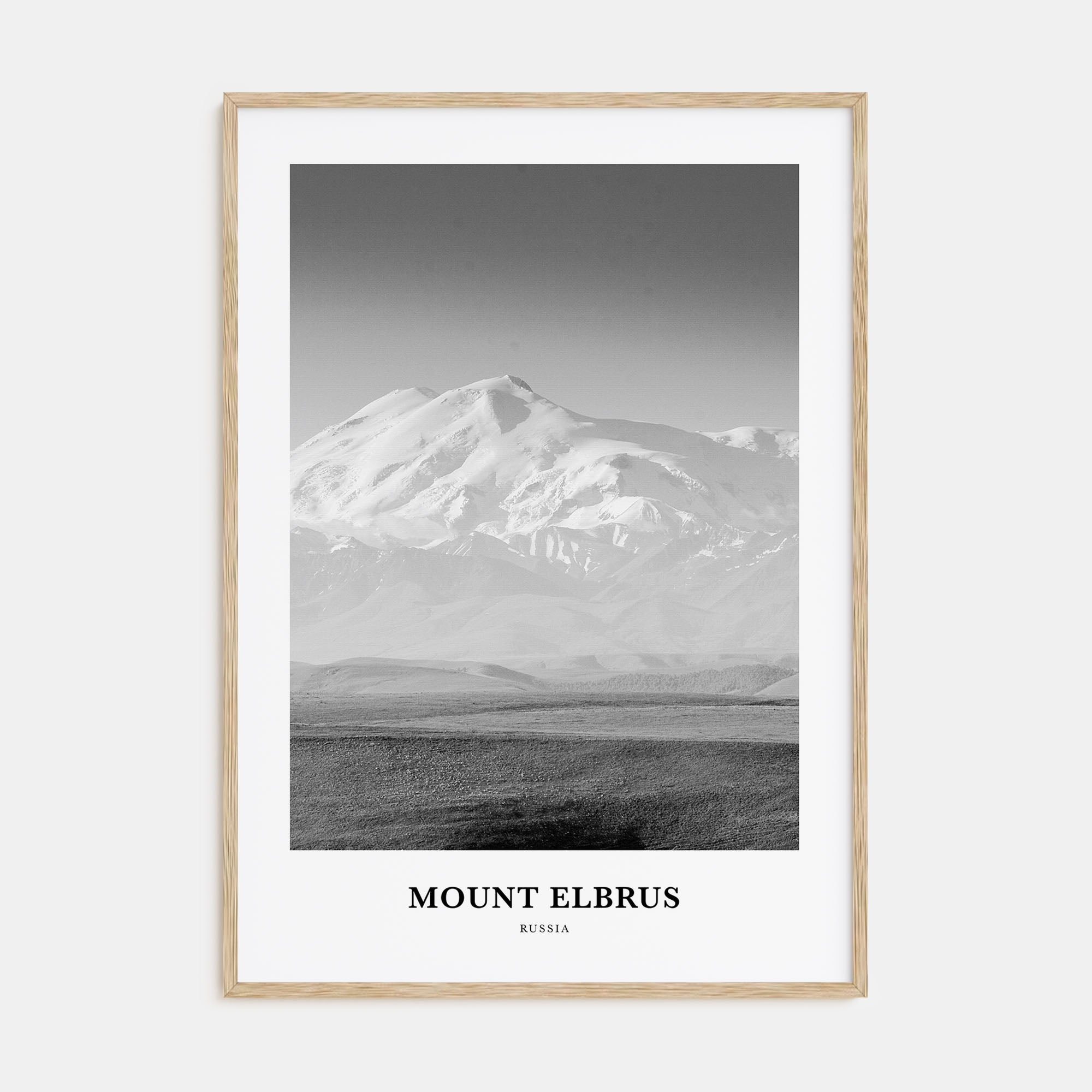 Mount Elbrus Portrait B&W Poster
