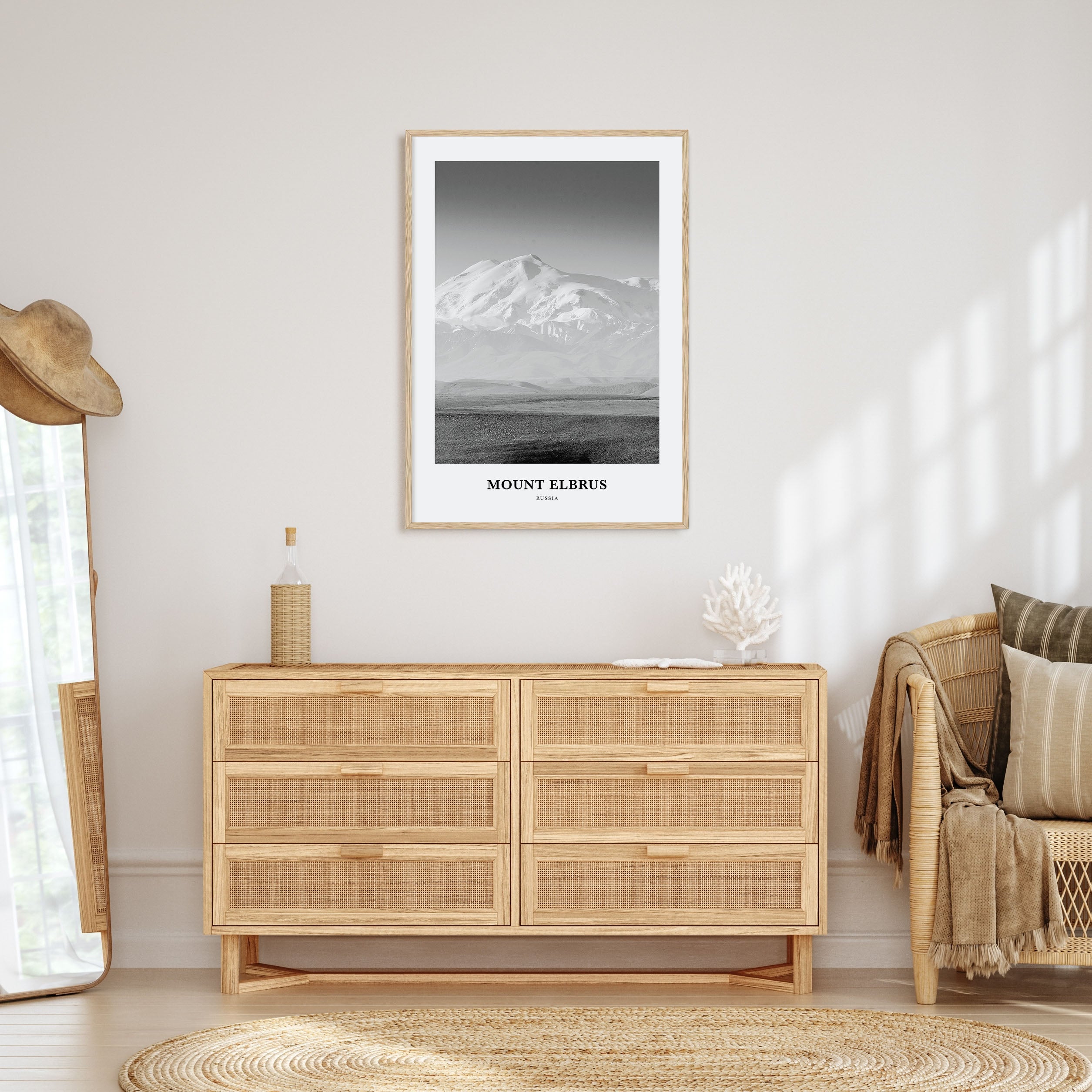 Mount Elbrus Portrait B&W Poster