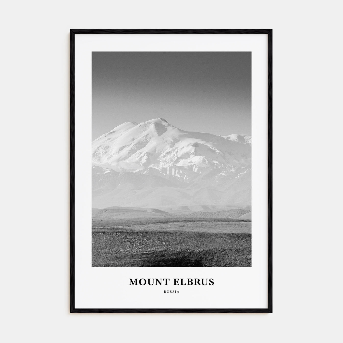 Mount Elbrus Portrait B&W Poster
