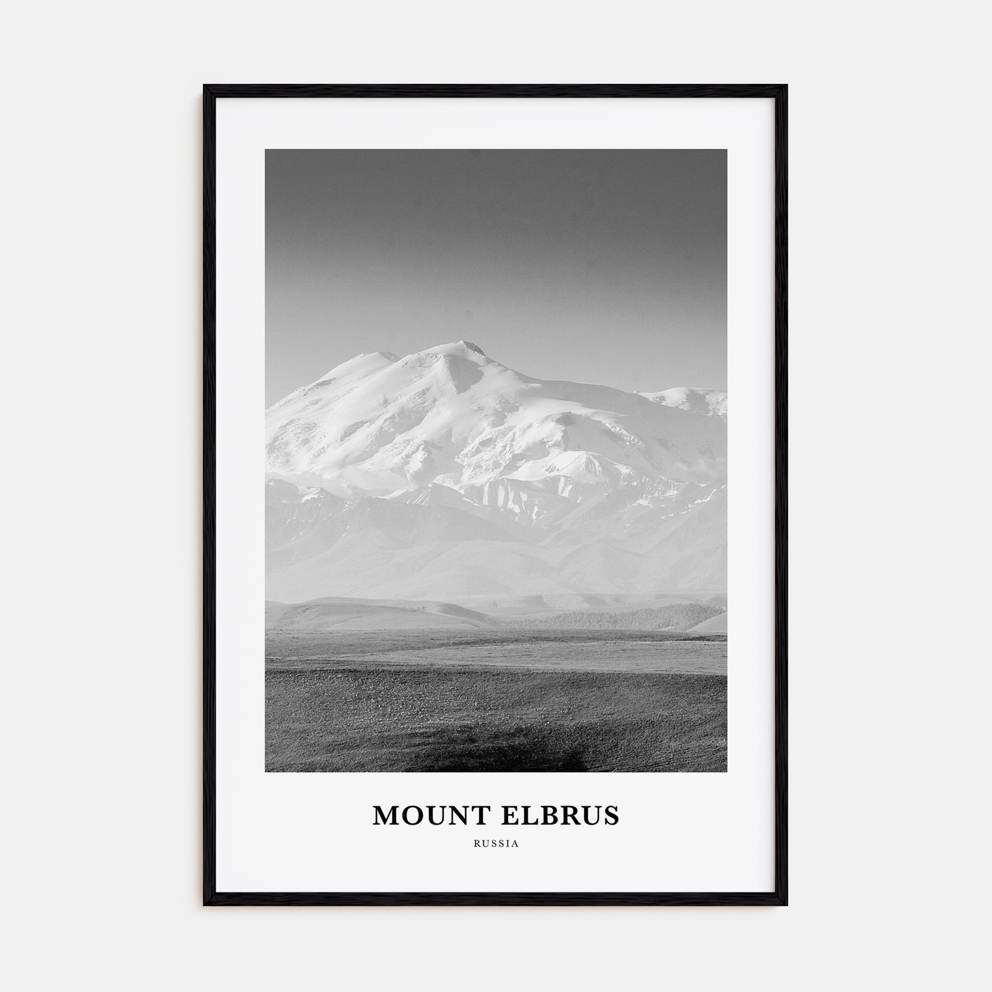 Mount Elbrus Portrait B&W Poster