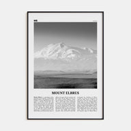 Mount Elbrus Travel B&W Poster