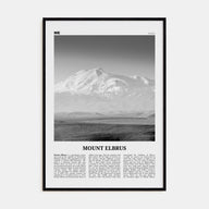 Mount Elbrus Travel B&W Poster