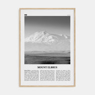 Mount Elbrus Travel B&W Poster