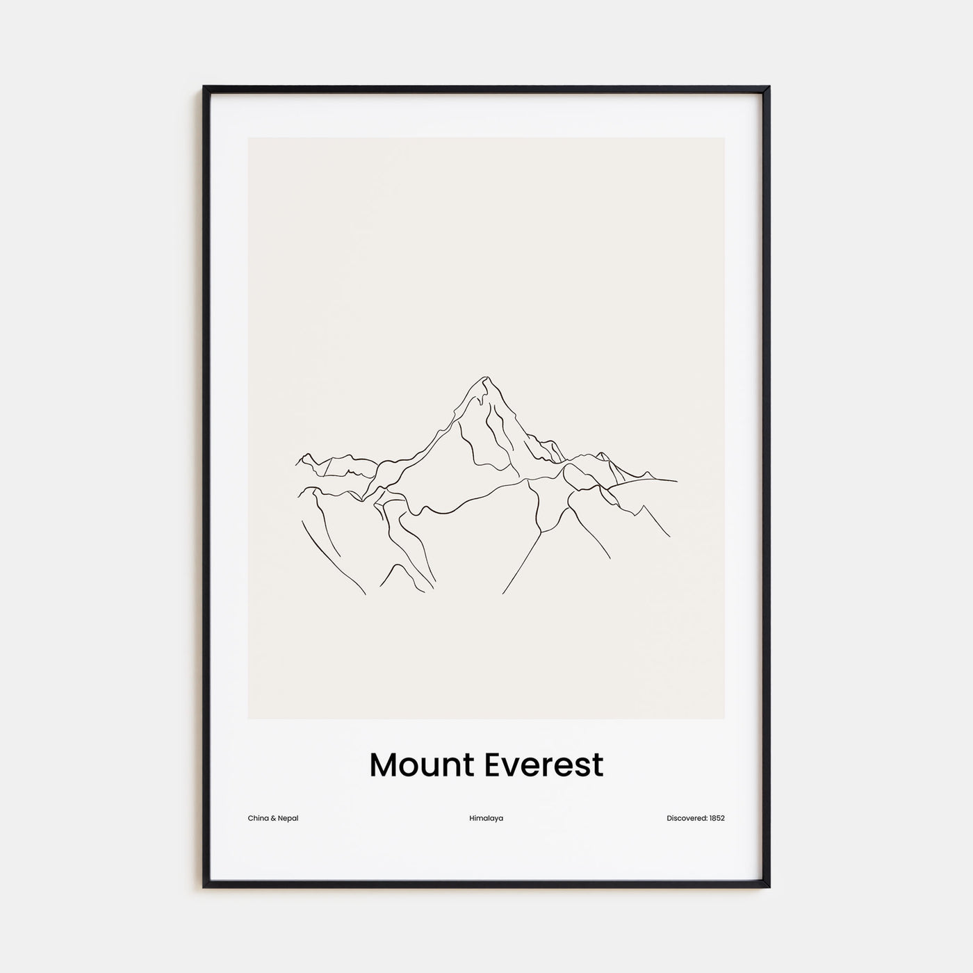 Mount Everest Drawn Poster