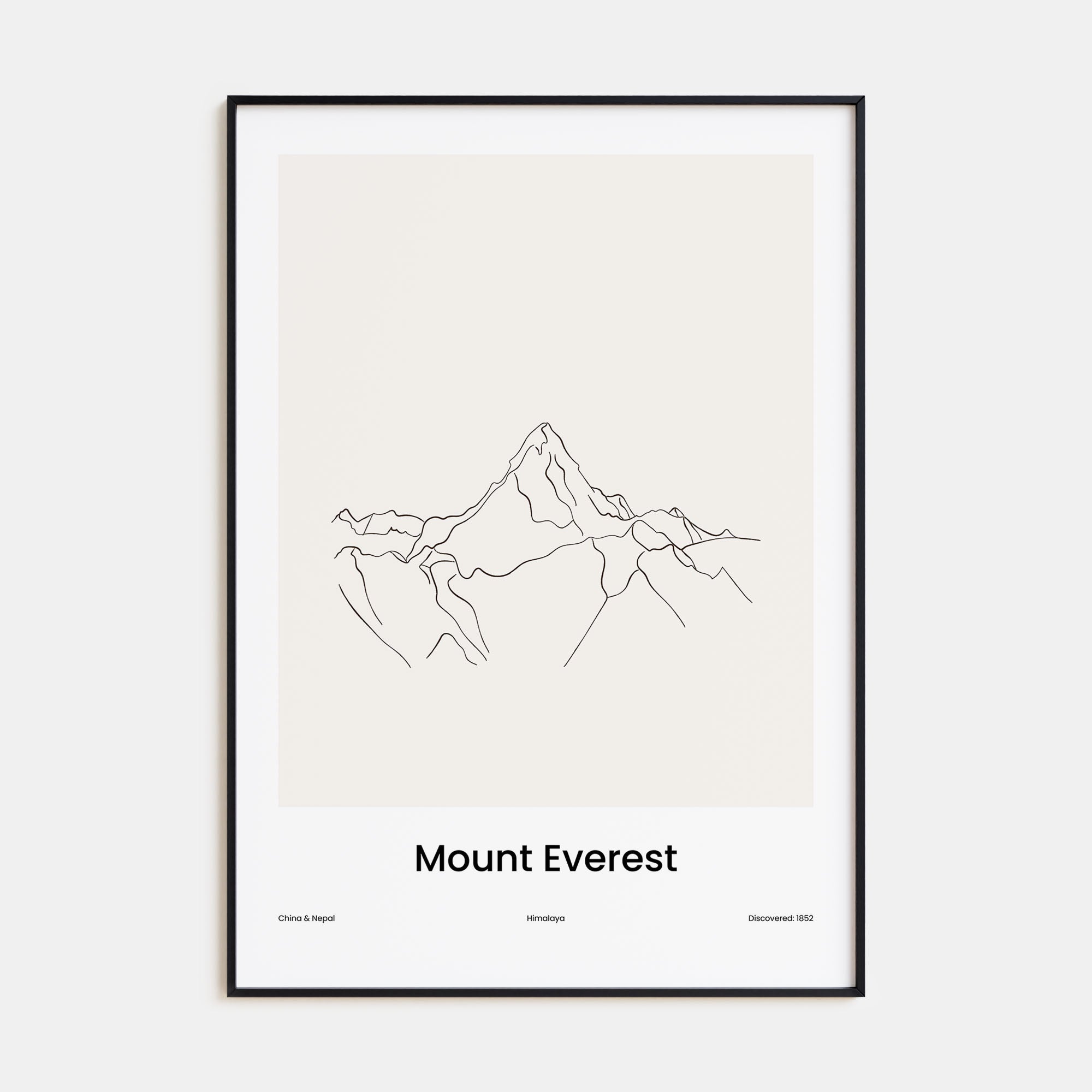 Mount Everest Drawn Poster